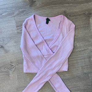 Target ribbed V-neck crop top Light purple XS
